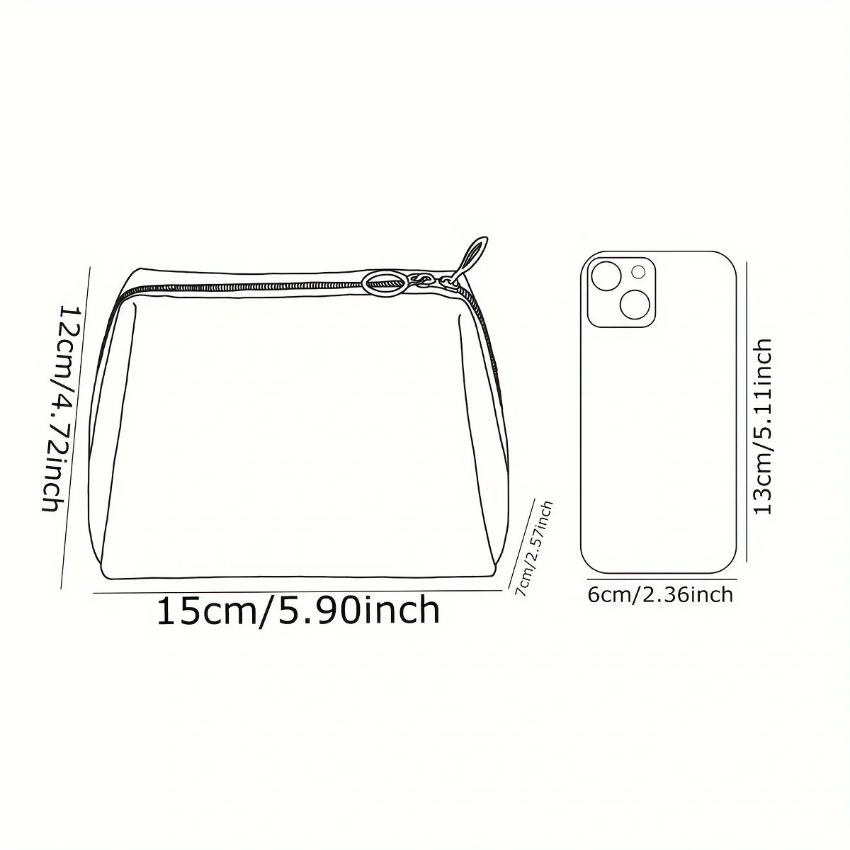 1pc，Purple butterfly print pattern makeup bag, portable makeup storage bag, multifunctional storage bag, lightweight travel bag