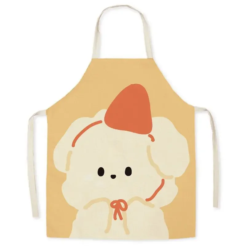 

Фартук без рукавов с милым маленьким медведем и мультяшным принтом Корейская версия модная Талия кухонная утварь тканевый домашний милый чехол