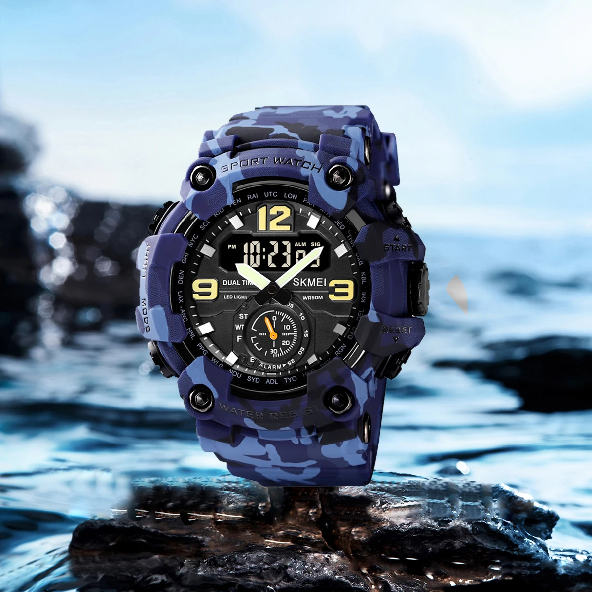 Skmei 1965 Orologio Digitale Da Uomo Cinturino In Plastica Cronometro Analogico Orologio Da Polso Orologio Da Polso Sportivo All'aperto - Foto 7