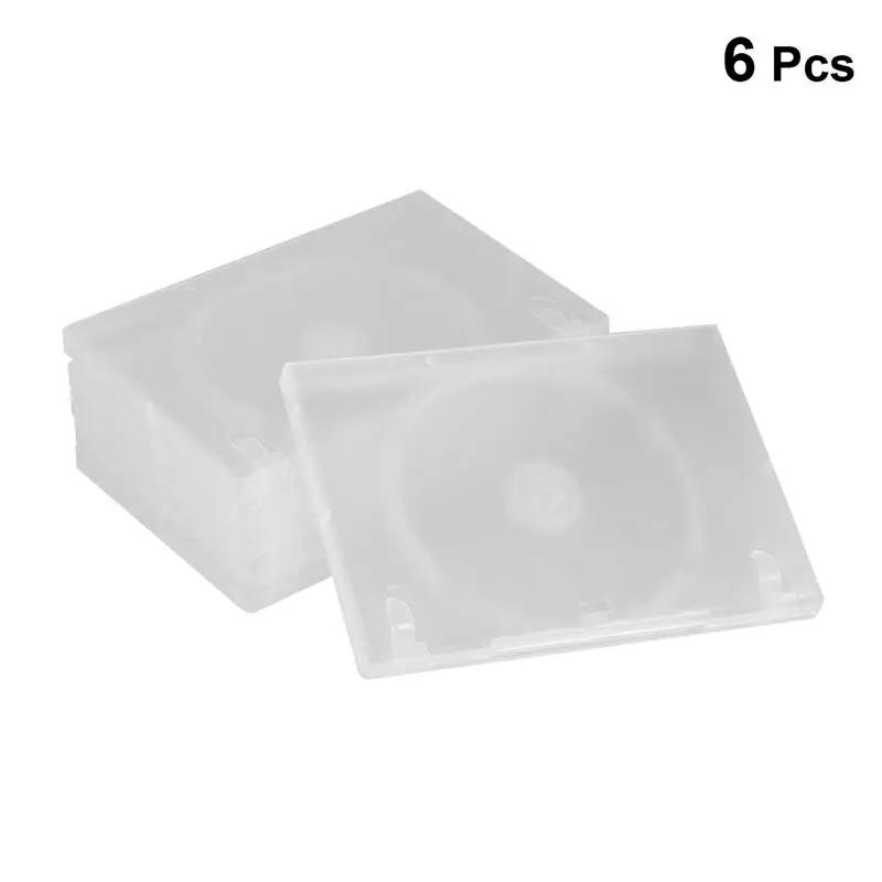 CD Storage Box Transparent DVD Case CD Package Portable for Home Cinema-Single Disc 6PCS cd dvd storage bag cd dvd storage case