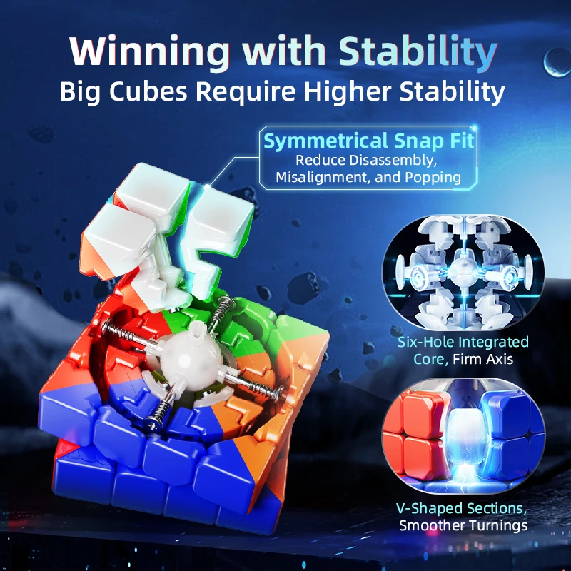 [Picube] MoYu AoSu V7 4x4x4 58mm Cube 4x4 Magnetic Magic Cube Puzzle Professional WR M Speed Cube Educational Kid Toys 4