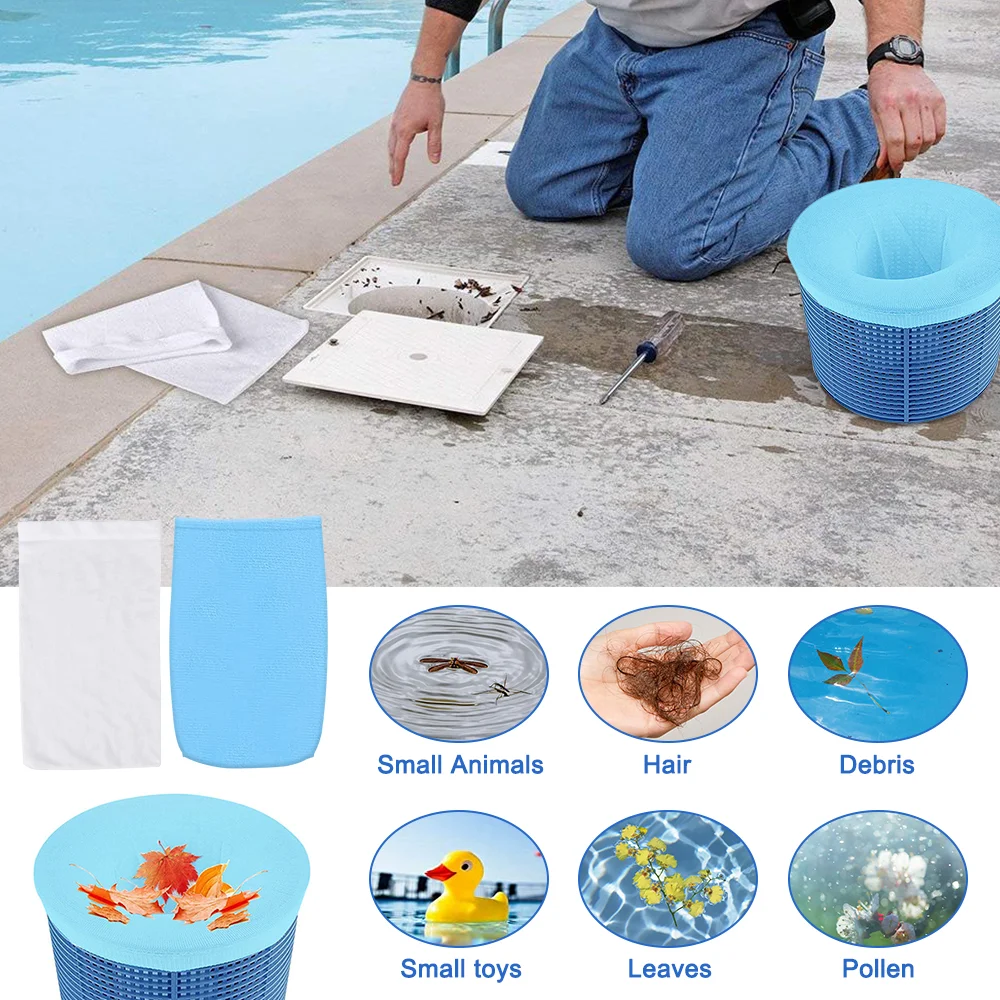 5/10/20/30Pcs Swimming Pool Filter Storage Pool Skimmer Socks Saver Skimmer Basket Sock Mesh Screen Net Supplies swimming pool accessory