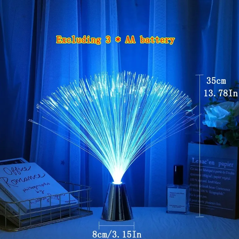 LED 광섬유 램프 멀티컬러 별빛 하늘 조명, 휴일 웨딩 센터피스 광섬유 LED 야간 조명 장식 램프