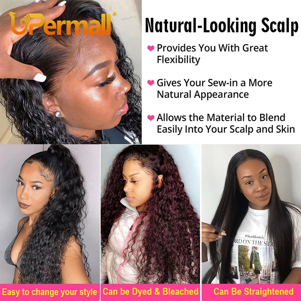 Deep Wave HD Transparent 13x4 Lace Frontal & Swiss 4&times;4 Closure Brazilian Remy Human Hair Pre Plucked Can Be Bleached human hair closure human hair lace product human hair frontal