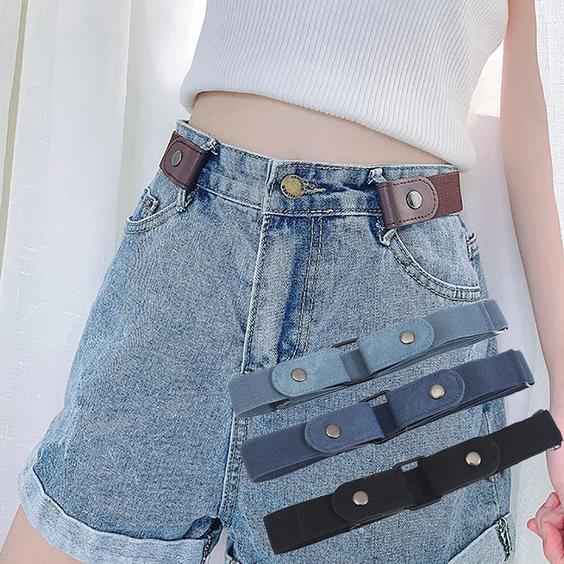 

60-95CM Universal No Buckle Stretch Elastic Waist Buckle-Free Belts For Jeans No Buckle Unisex No Hassle Belt DropShipping
