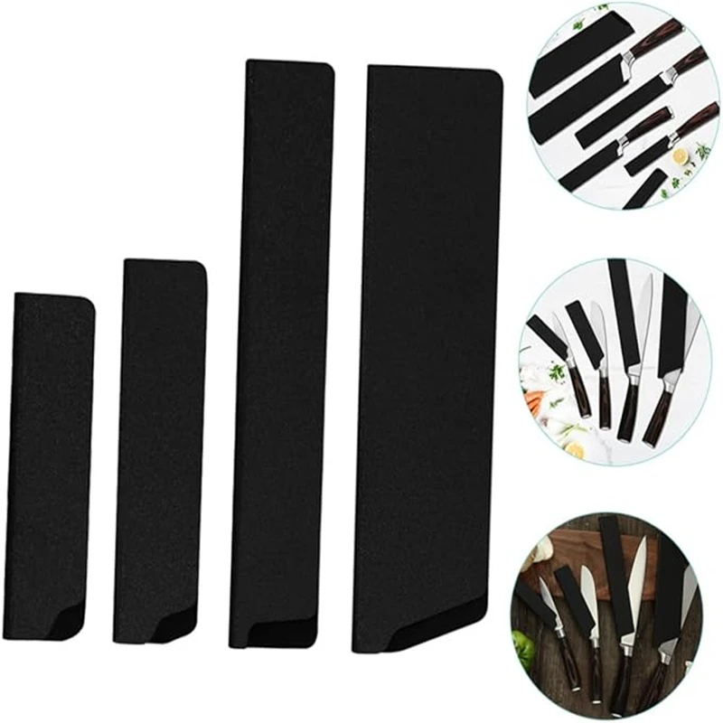 1PC Kitchen Knife Sheath Black Knives Edge Protector Universal Cover Fit For 3.5''/5''/8'' Slicing Chef Fruit Knives Guard