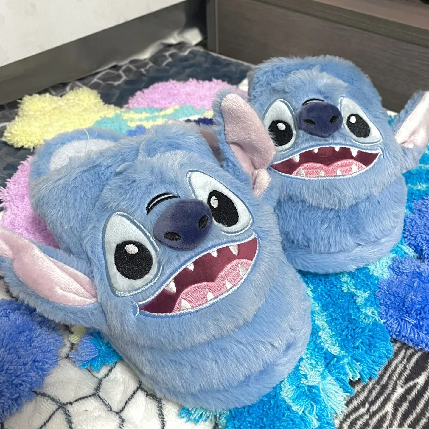 MINISO Winter Plush Slippers Lilo & Stitch Cosplay Shose Peripheral Products Gifts for Girls - Image 2