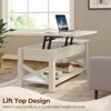Coffee Table 47.2", 2 Way Lift Top Farmhouse Center Table with Hidden Compartment, Open Shelf & X Wooden Support for Living Room 6