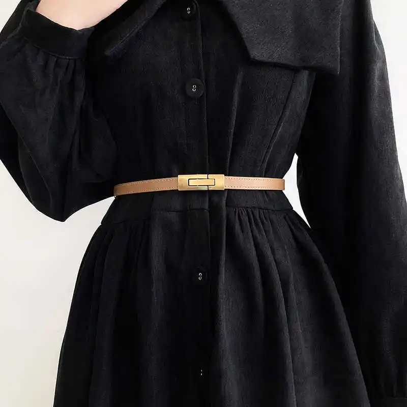 1pcs Women's Decorative Dress Shirt Sweater Summer Korean New Adjustable Slim Waist Belt Genuine Leather Belt Suitable for Daily