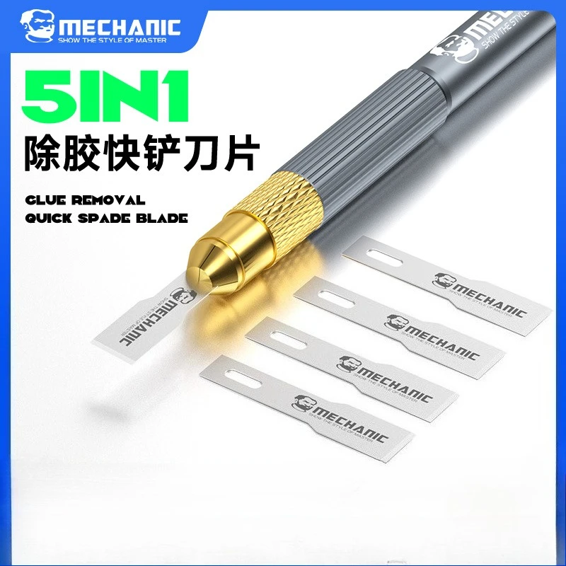 MECHANIC FS-51 접착제 제거용 삽날 세트 전문가용 프라이 나이프 세트 PCB IC CPU 디깅용 스테인리스 스틸 블레이드 포함
