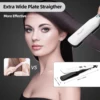 CkeyiN 44mm Tourmaline Ceramic Hair Straightener LCD Display Fast Heating Flat Iron Adjustable Temperature Straightening Iron 5