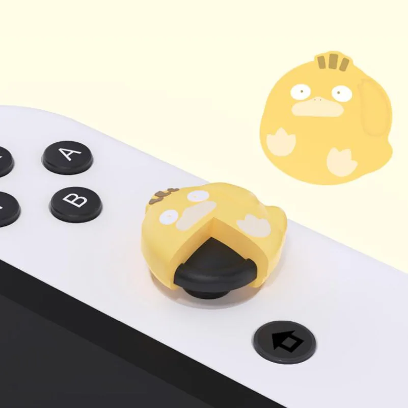 Cute Yellow Duck Silicone Soft Thumb Stick Grip Cap Joystick Cover For Switch NS Oled/Lite Joy-con Controller Thumbstick Case