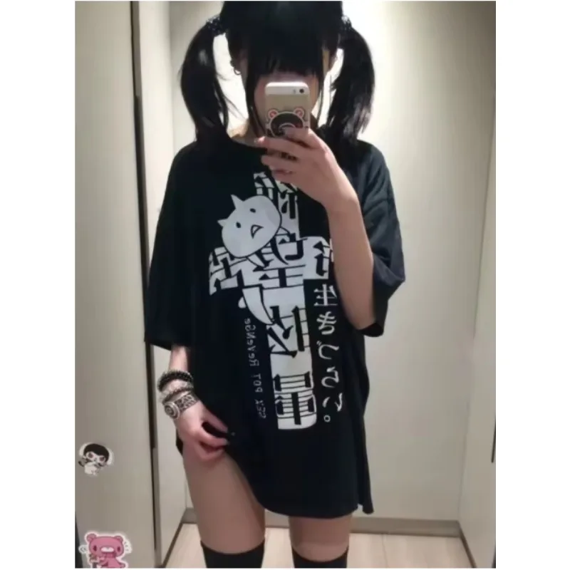 Y2K Women Harajuku Cotton T-Shirt Print Short Sleeve Casual Tees Fashion Japan Camisetas Ropa Mujer Summer Autumn Oversized Top 1