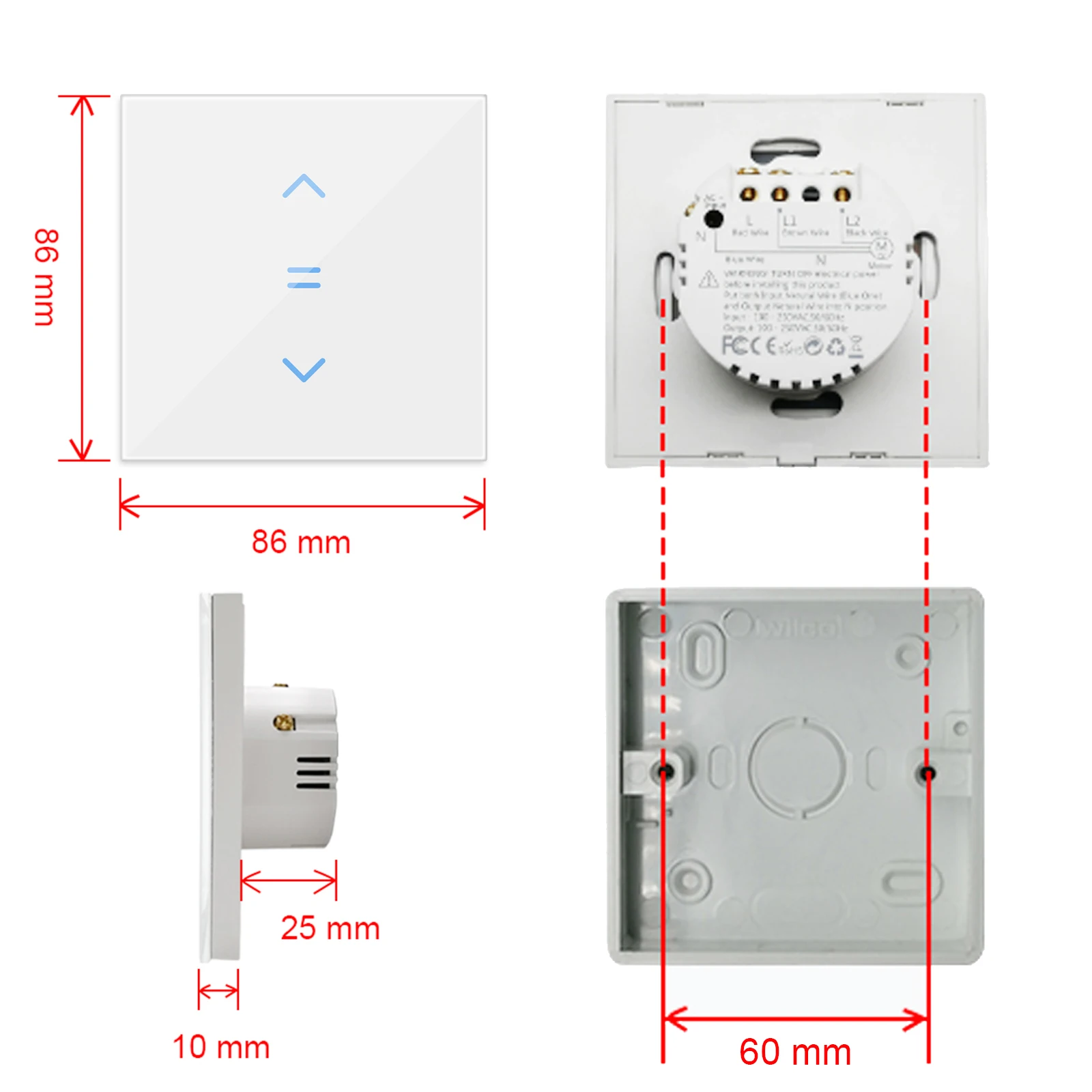 loratap tuya vida inteligente wi fi cortinas interruptor persianas de rolo interruptor do motor backlight estilo google casa alexa controle voz