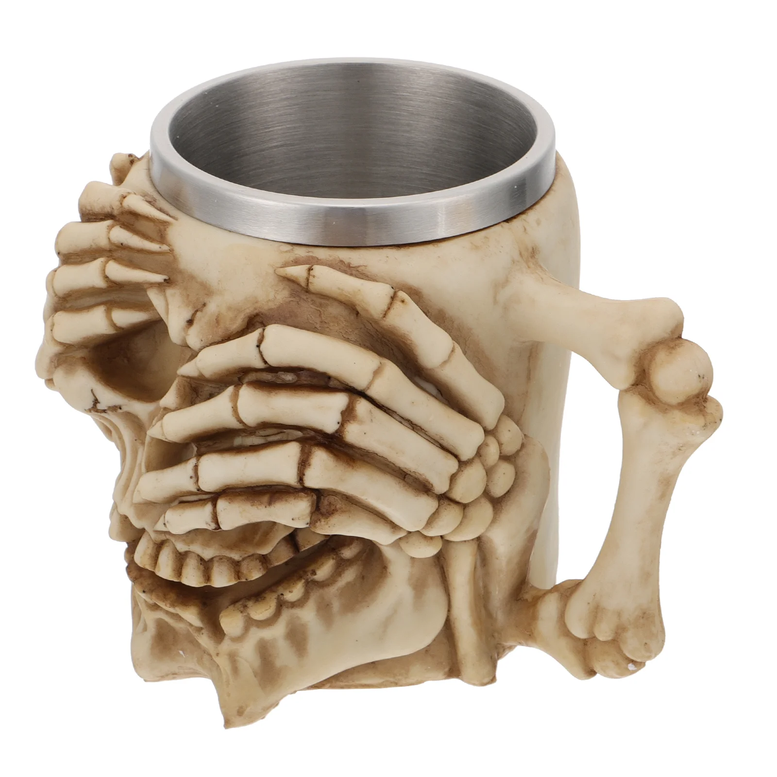 

Halloween Skull Shape Cup With Handle Resin Stainless Steel Mug Party Gift Home Kitchen Drinkware
