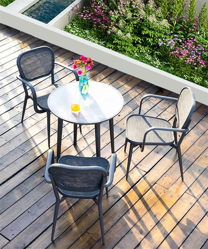 Description Picture 4 of itemOutdoor Courtyard Table and Chair Set modern Garden Furniture Sets Balcony Outdoor Garden Terrace Sun Protection Furniture Set Z