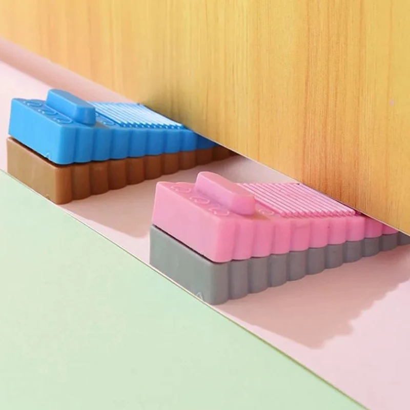 1 Pcs Silicone Safety Door Stop Stoppers Block Wedge Doorstops Door Stopper Home Office Rear Anti-collision Retainer