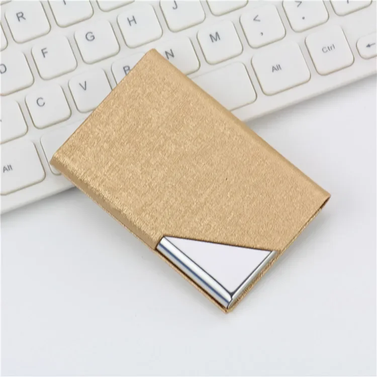 Luxury PU Leather Card Holder Wallet with Metal Accent