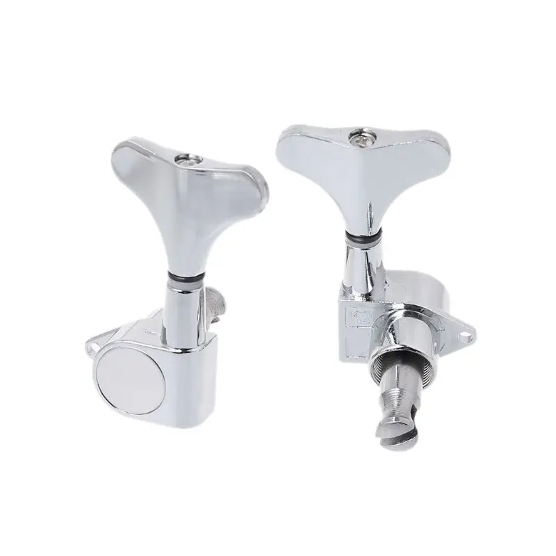 4 String Bass Chrome Guitar Sealed Tuners Tuning Pegs Machine Heads 2R 2L