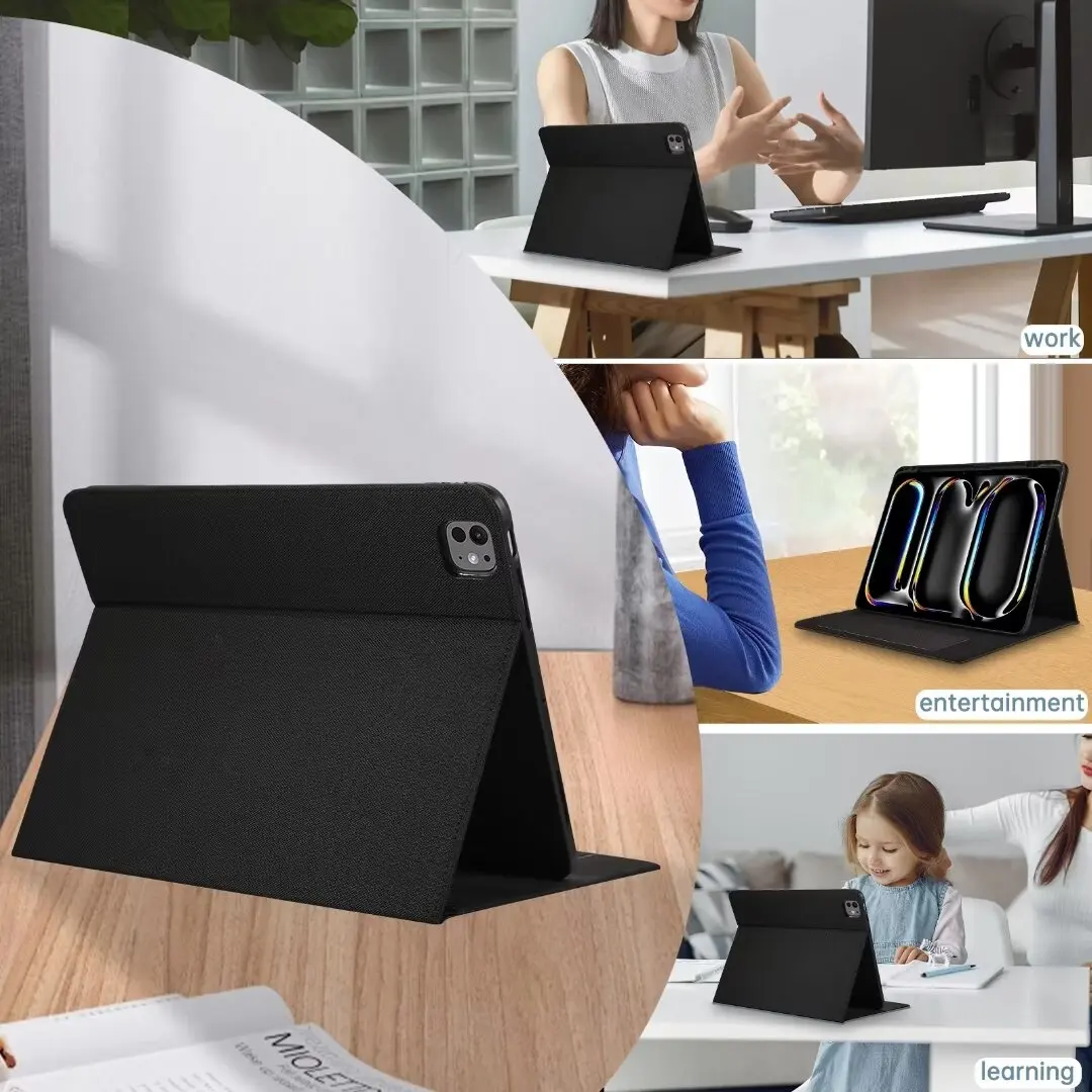 Smart Pencil Holder Tablet Case Folio Stand with PU Leather Cover