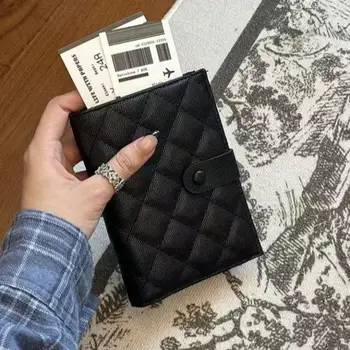 Portafoglio Porta Passaporto Stile Coreano Minimalista Sottile e Compatto con Tasche per Carte e Custodia per Passaporto