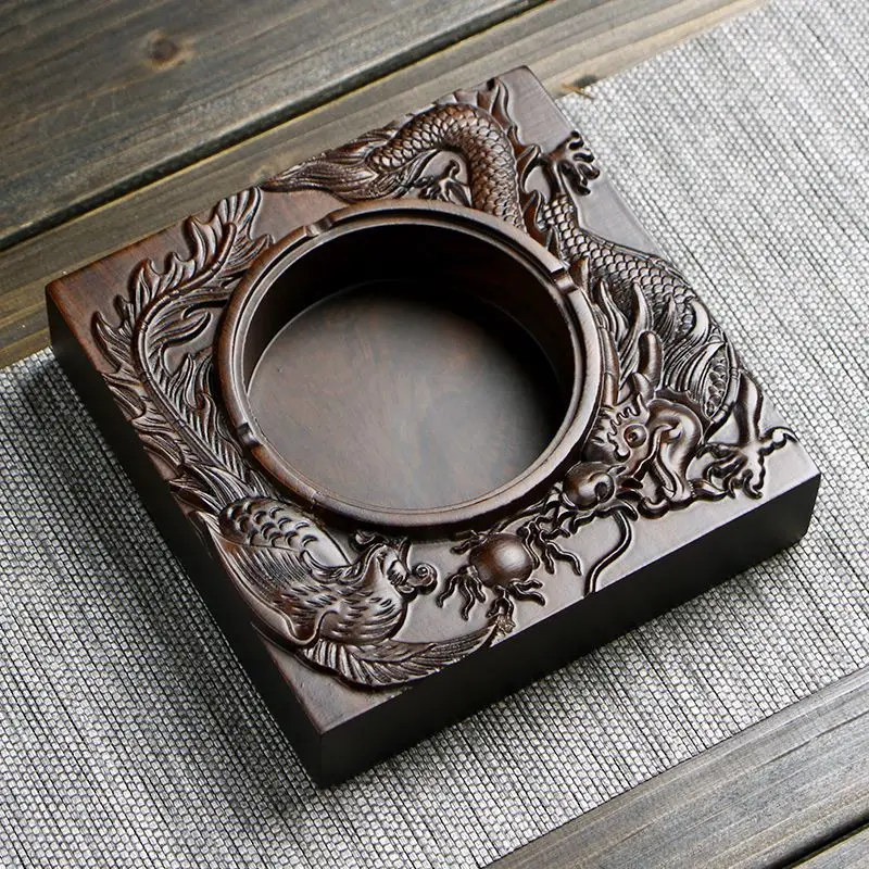 

Ashtray Ebony Ashtray China Dragon Creative Ashtray Chinese Luxury Living Room Decorations Hand Carved