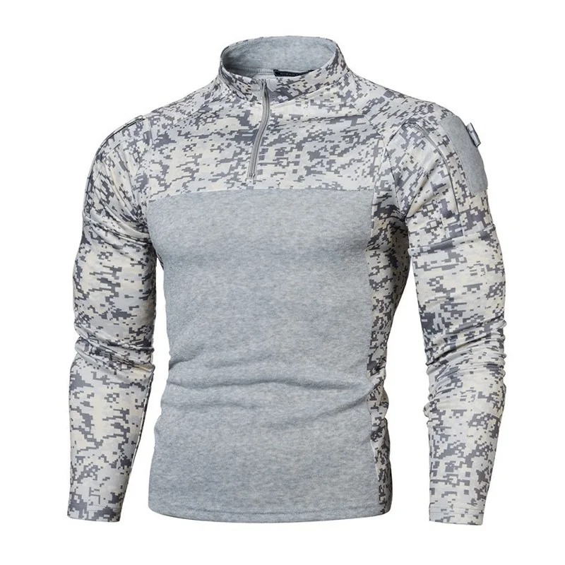 New Mens Sweaters Men Camouflage Half Zipper Jacket Coats Camo Long Sleeve breathable sweashirts Outdoor streetwer 2