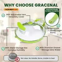 Couvercle alimentaire pour micro-ondes, protection transparente contre les éclaboussures pour micro-ondes avec cuiseur vapeur et poignée, Gadgets de cuisine 6