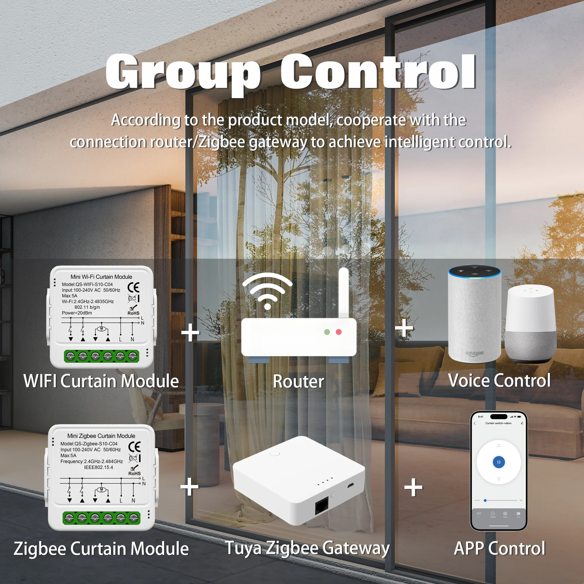 Tuya WiFi Zigbee Smart Curtain Switch Module for Roller Blinds thumbnail 10