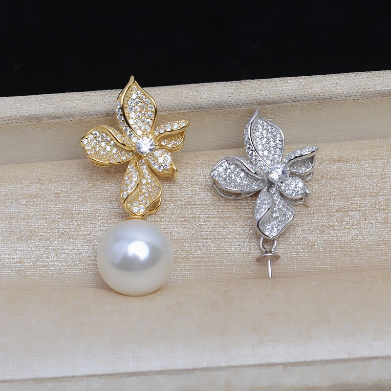 Flower925SterlingSilverPendantMountsBaseFindingsSettings