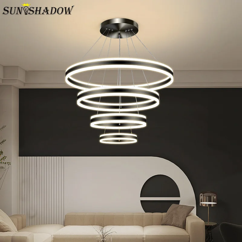 Frank zak Minnaar Moderne Led Hanglamp 100Cm Cirkel Kroonluchter Verlichtingsarmaturen Led  Hanglamp Voor Eetkamer Woonkamer Slaapkamer Keuken - AliExpress