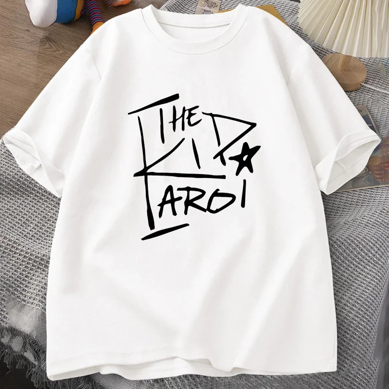 thumbnail image 1 of Camiseta de algodón para hombre, camisa de manga corta con estampado de The Kid Laroi, cuello redondo, talla grande, 1 of 4