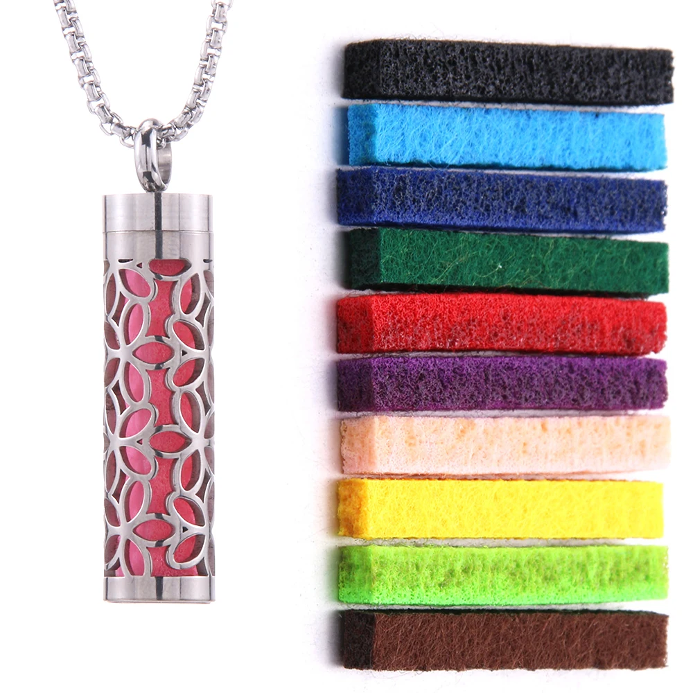 Aromatherapy Diffuser Necklace - Stainless Steel Open Locket with Essential Oil Scent