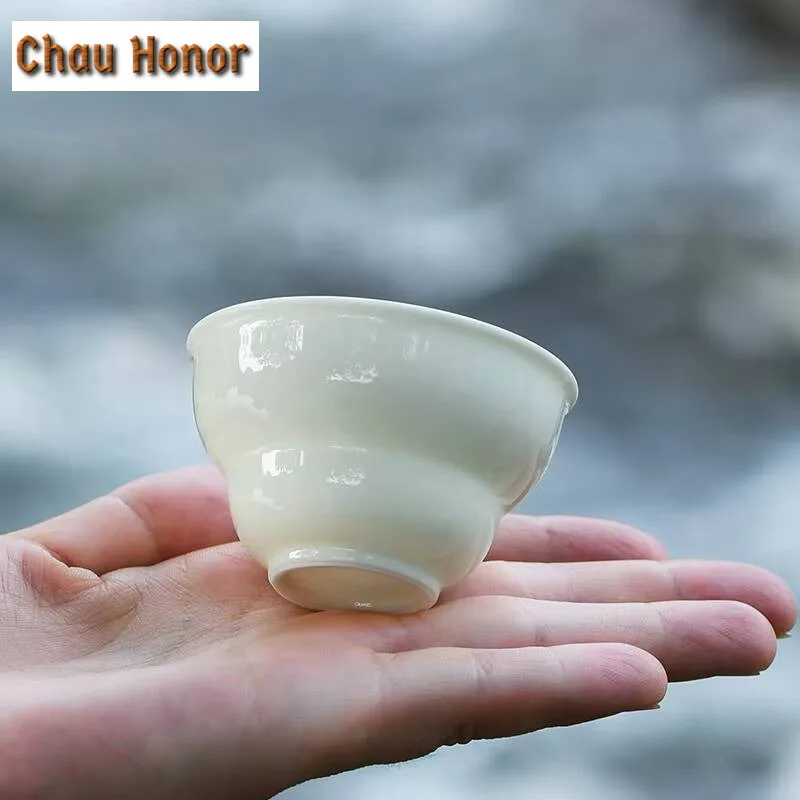 2pc/set Retro Grass Wood Grey Glaze Cup Gourd Shaped Teacup Set of Cups Master Cups Tea Services Accessories Collection 50ml