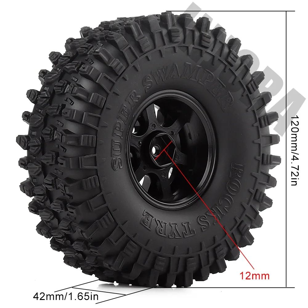INJORA     1.9  Ÿ̾ Ʈ, 1/10 RC ũѷ ׽þ SCX10 90046 RC ڵ ǰ, 1.9 ġ, 4 
