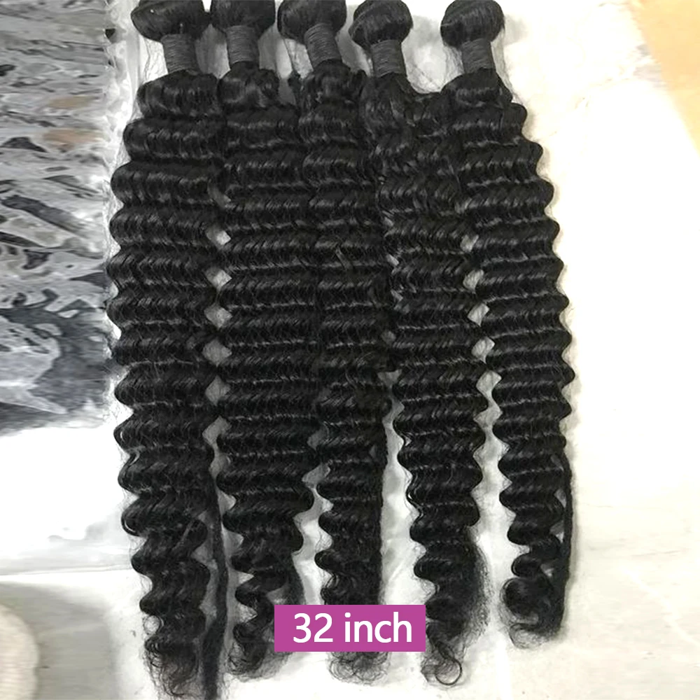 

10A Deep Wave Human Hair Bundles Deep Curly Bundles Brazilian Raw Human Hair Extensions Double Weft for Women Wholesale