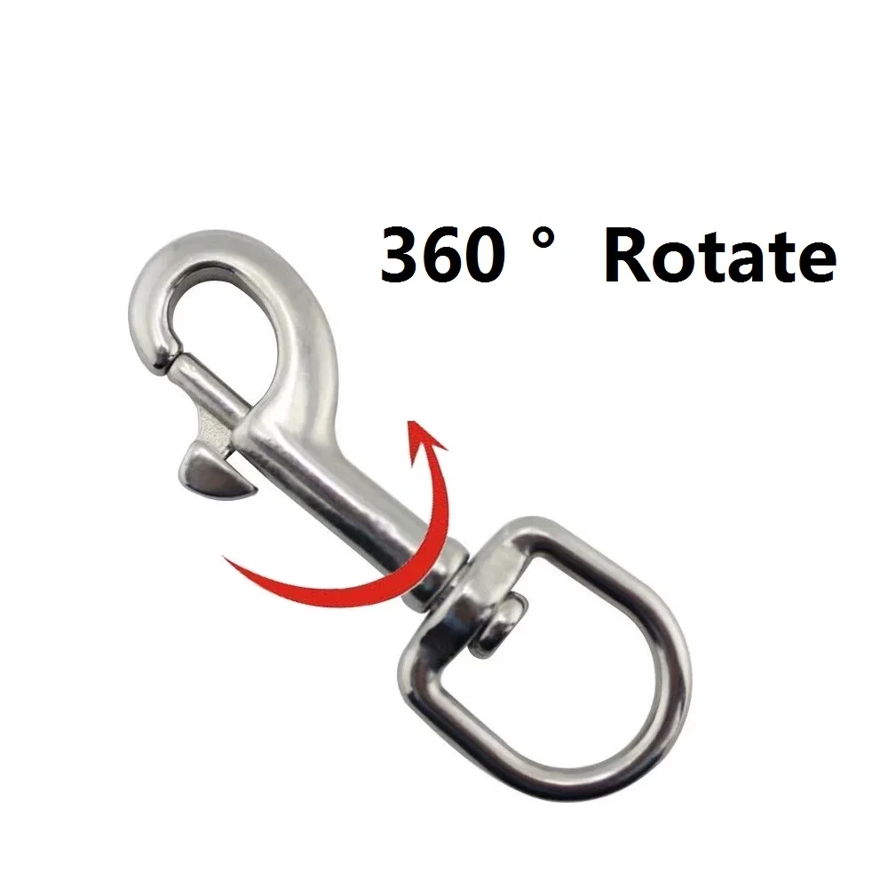 Swivel-Eye Bolt Snap Hook Marine Grade 316 Stainless Steel Rotate Oval Ring  Spring Loaded 65mm