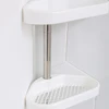 Bathroom Corner Shower Tension Pole Rust Proof Telescopic Rod 4 Tier Storage Rack Shower Organizer Stainless Steel Decor Shelf 5