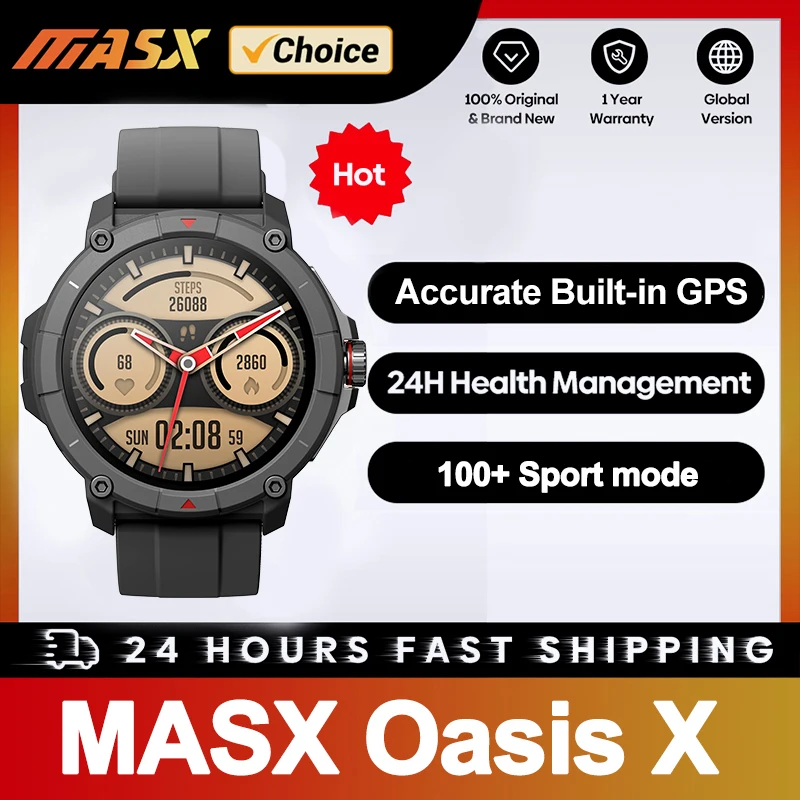 [2024 World Premiere]Masx Oasis X Premium Gps Smart Watch Alexa Ultra Hd Display Gps Integrato Hi-Fi Chiamate Telefoniche Bluetooth Milita