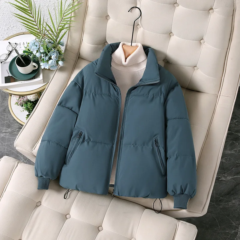 

Windproof Cropped Puffer Jacket Winter Women Warm Parkas Thick Coat Long Sleeve Zipper Outerwear Korean Chic Winter Coat New