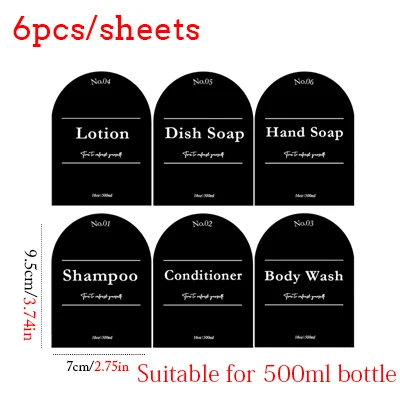 6pcs label black