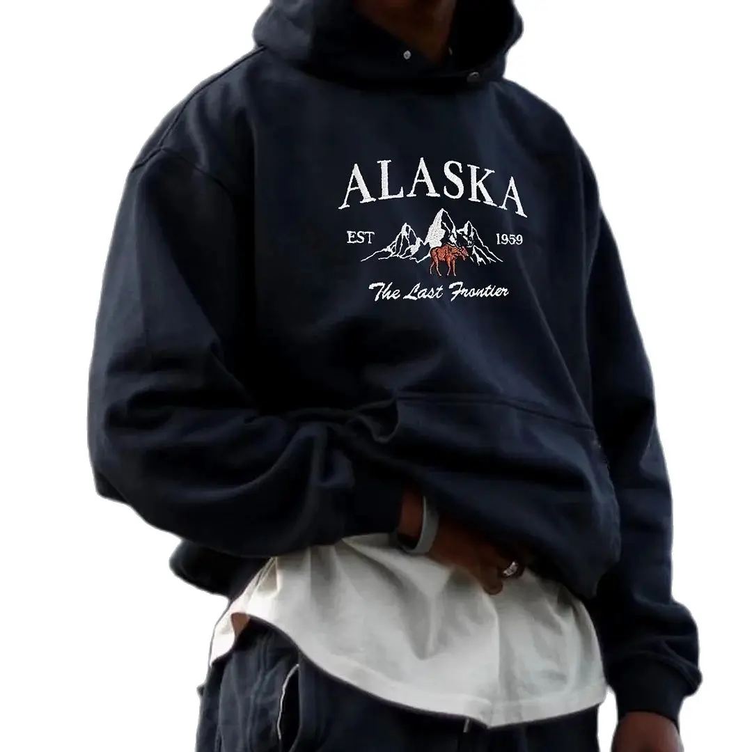 

y2k 2024 Spring Street Trendy Men's Thin Pocket Hoodie Text Graphic Hooded Clothing New Street Wear Clothing