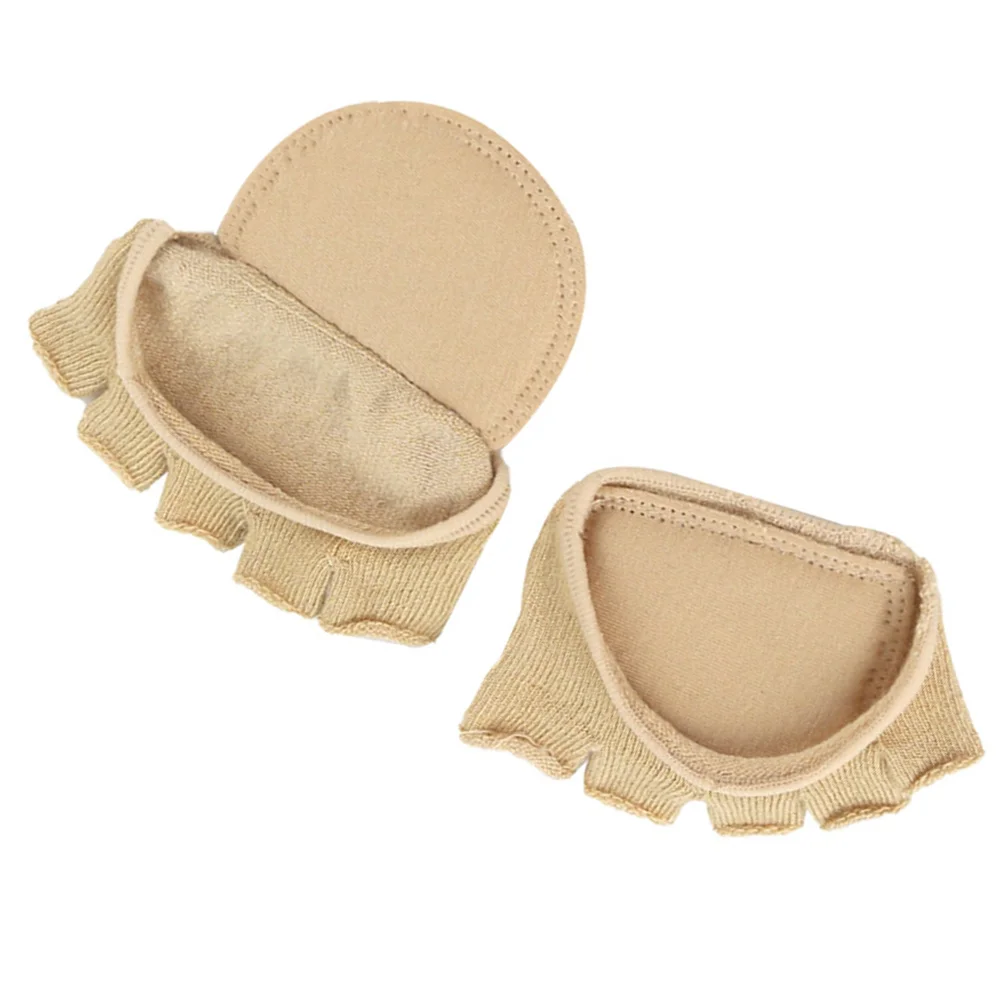 

1 Pair Toe Topper Socks Breathable Sweat- Absorbent Show Forefoot Pad Not- Toe Liner Covers for High Heels Flats Sandal