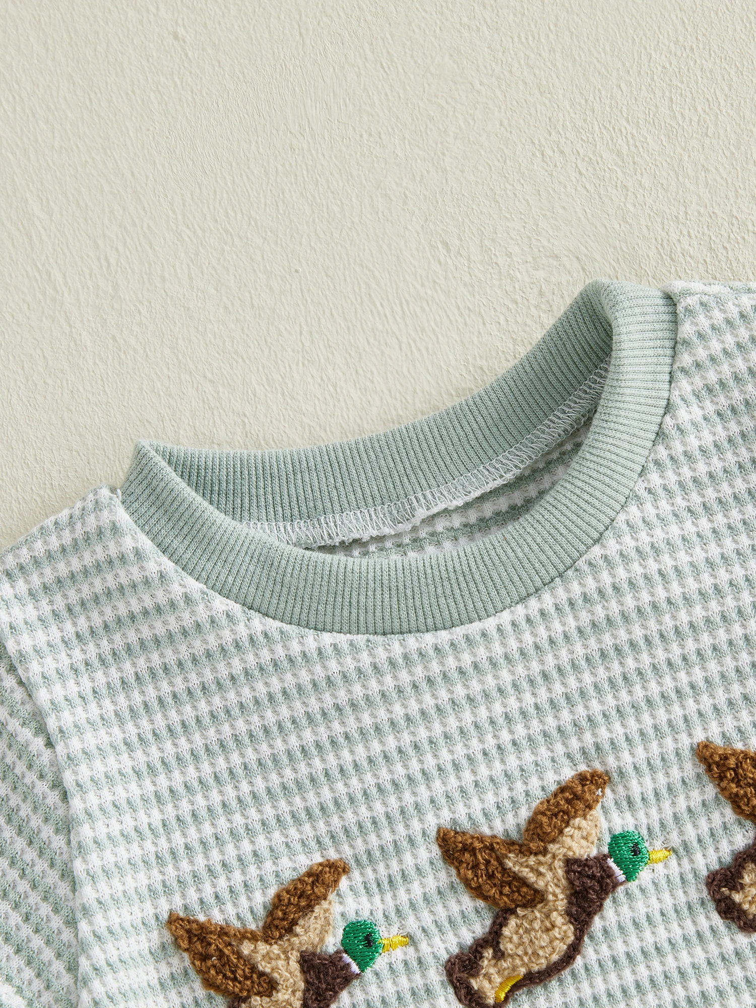 FOCUSNORM 0-18M Schöne Baby Jungen Mädchen Strampler Kurzarm Rundhals Ente Stickerei Body Neugeborenen Overall – Detail 7