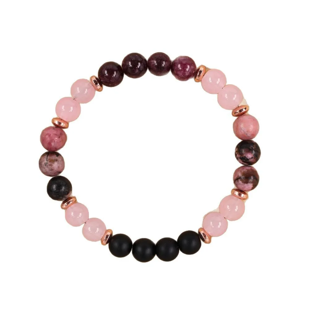 Natural  gemstone Pomegranate Stone Bead Bracelet charm Women Garnet Charm Bangles  Friendship Gift