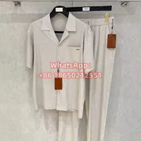Ensemble Sportif Italien LP Style Old Money Décontracté avec Col Revers et Manches Courtes, Chemise et Pantalon 250828 1