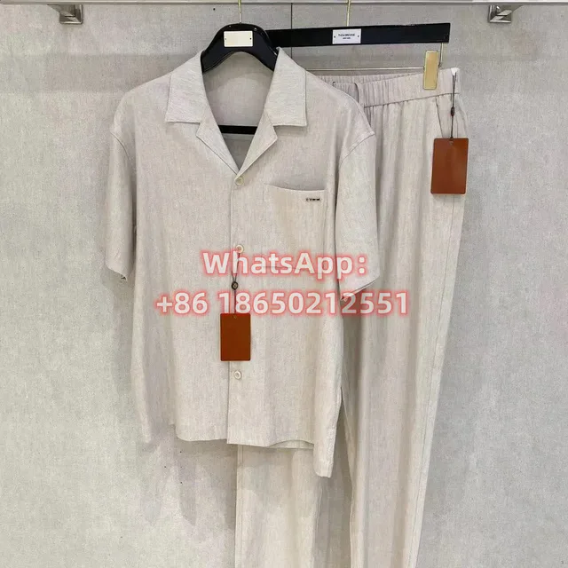 Ensemble Sportif Italien LP Style Old Money Décontracté avec Col Revers et Manches Courtes, Chemise et Pantalon 250828 1