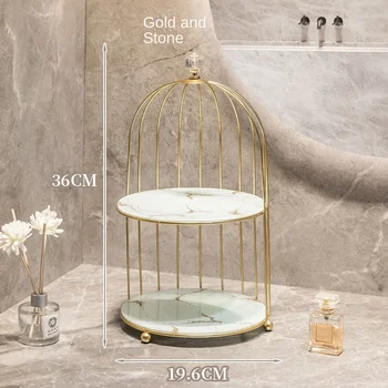 Desktop makeup storage box lipstick perfume shelf perfume shelf birdcage multi-layer