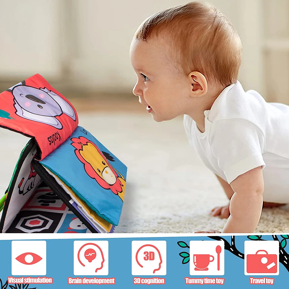 Montessori Tummy Time Floor Mirror Baby Toys with Teethers Cloth