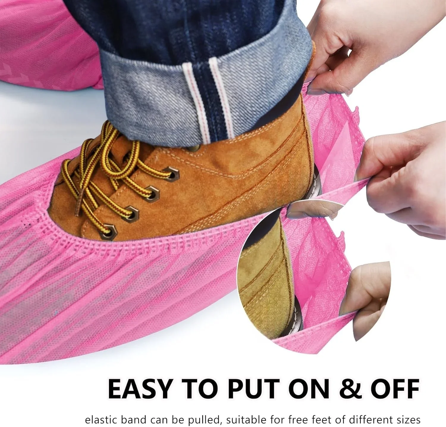 Disposable Non-Slip Breathable Shoe Covers - Durable Fabric